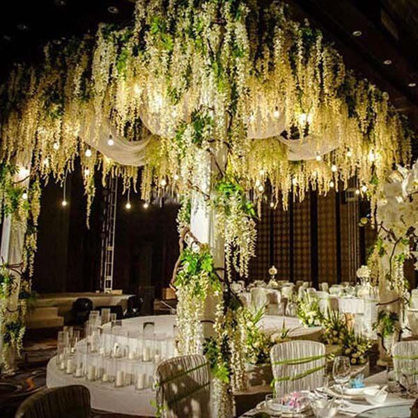 15 Strands Hanging Silk Wisteria Flower