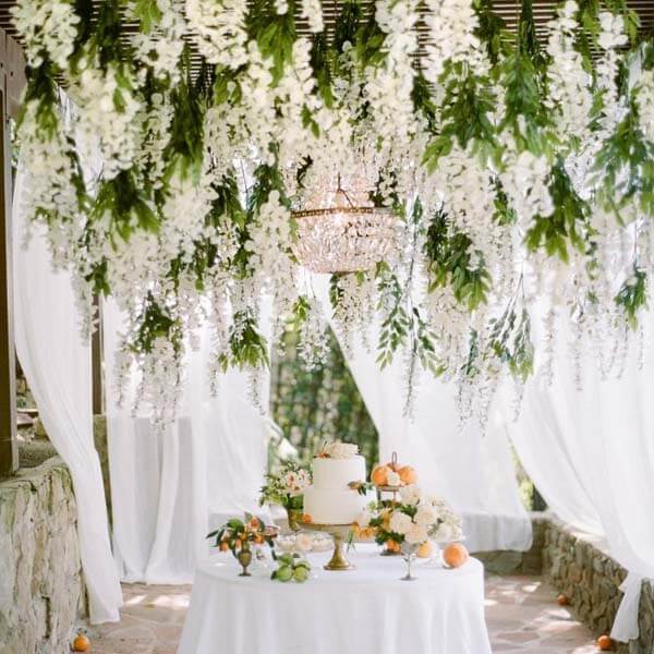 15 Strands Hanging Silk Wisteria Flower