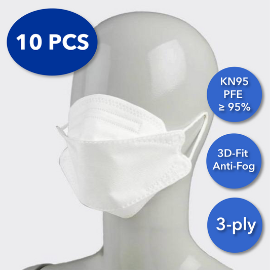 10 Pcs 3D-Fit Disposable Face Masks (KN95) (comparable to N95/ EU FFP2)