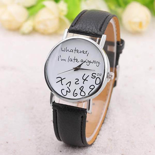 Copy of "I'm Late" Leather Strap Watch