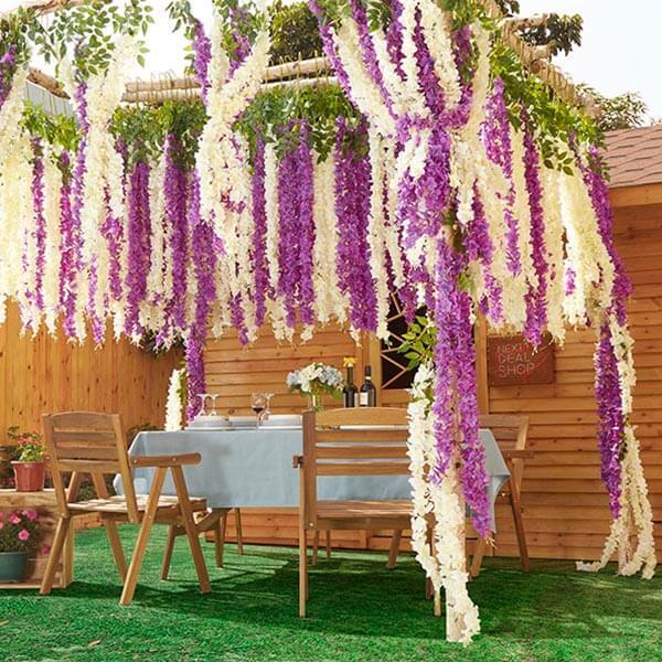 15 Strands Hanging Silk Wisteria Flower