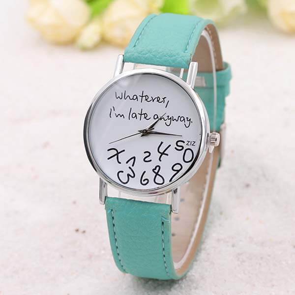 Copy of "I'm Late" Leather Strap Watch