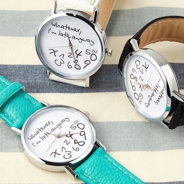 Copy of "I'm Late" Leather Strap Watch