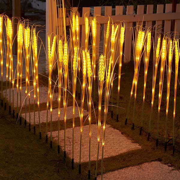 10Pcs LED Wheat Light Stakes Set