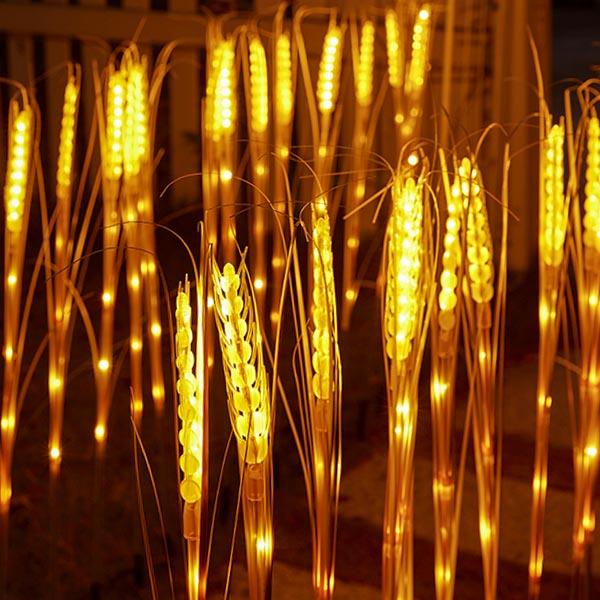 10Pcs LED Wheat Light Stakes Set