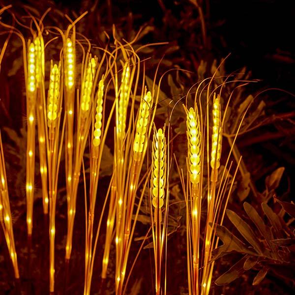 10Pcs LED Wheat Light Stakes Set