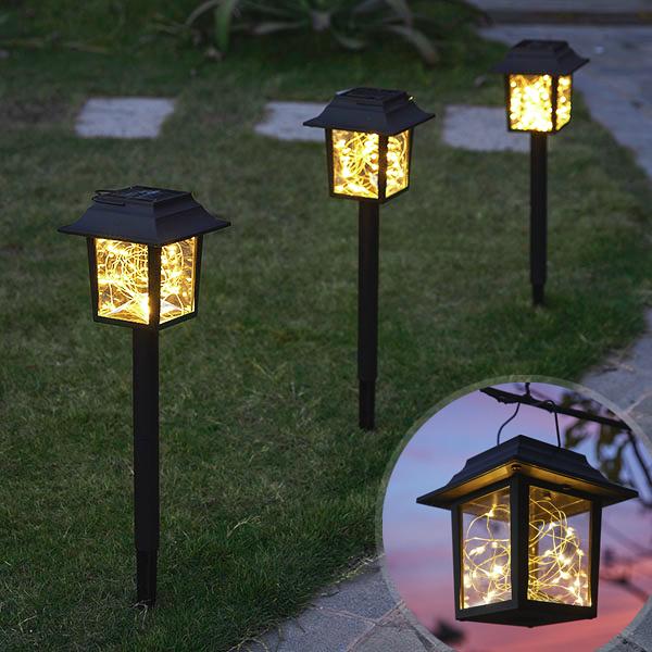 2 in 1 Solar-Powered Copper Wire LED Lantern Light