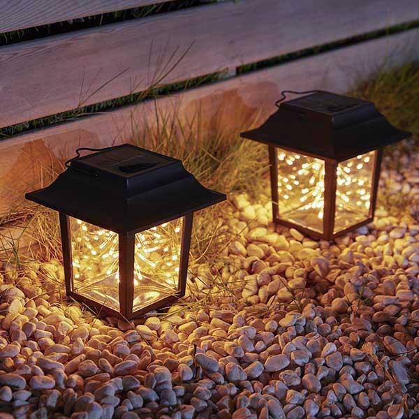 2 in 1 Solar-Powered Copper Wire LED Lantern Light