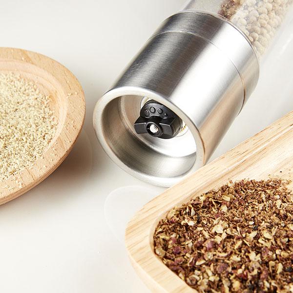 2 in 1 - Stainless Steel Pepper Mill & Salt Grinder