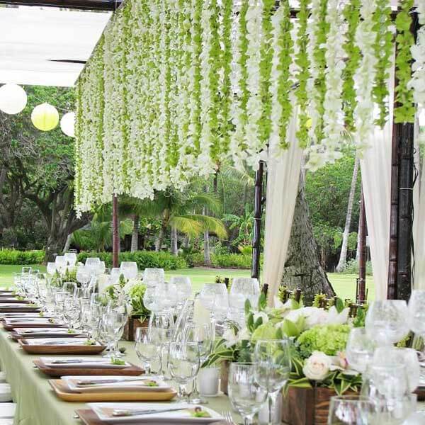 15 Strands Hanging Silk Wisteria Flower